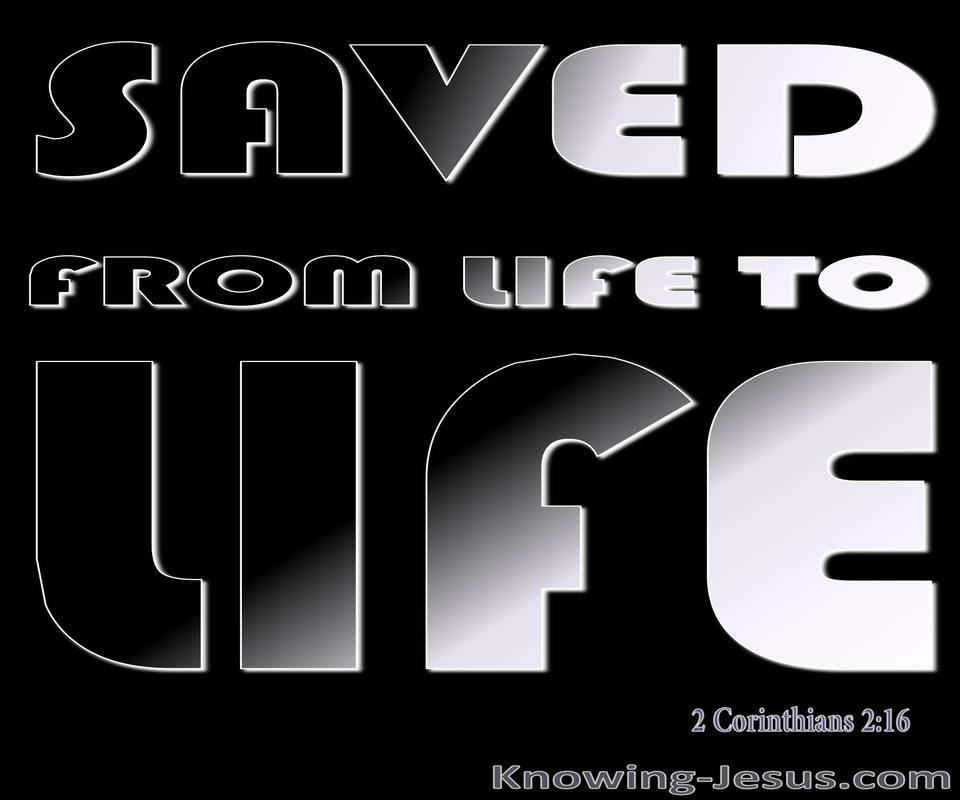 2 Corinthians 2:16 Saved From Life To Life (white)